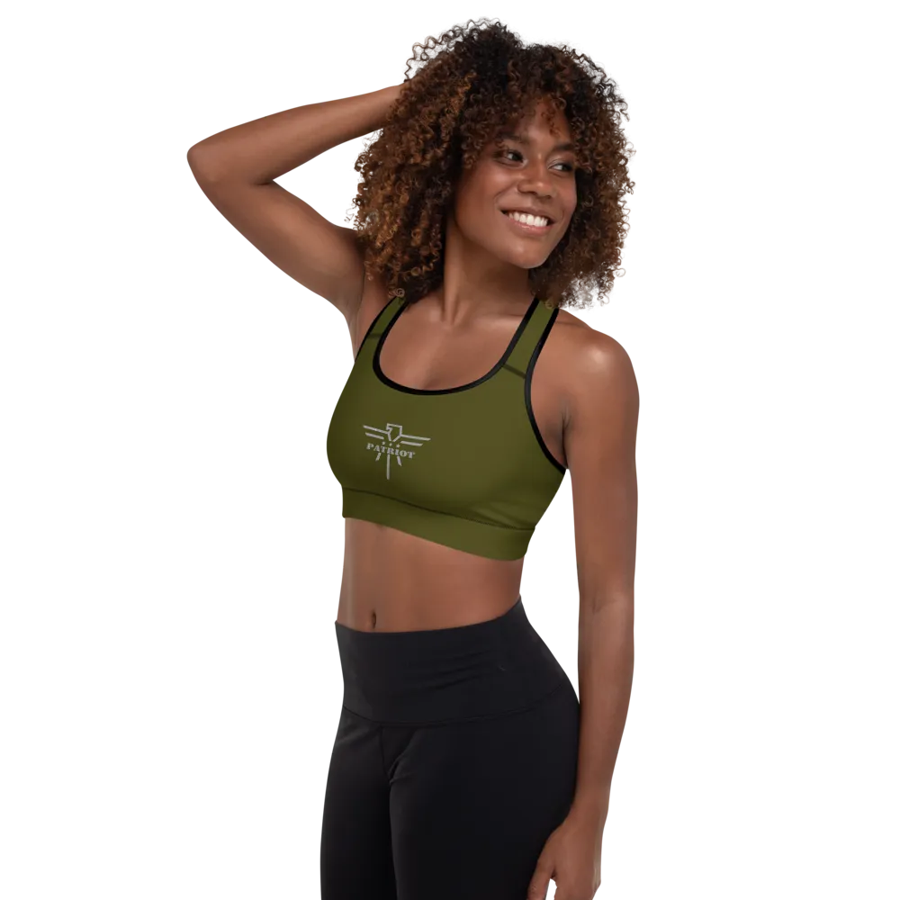 Athletic Sports Bra Army