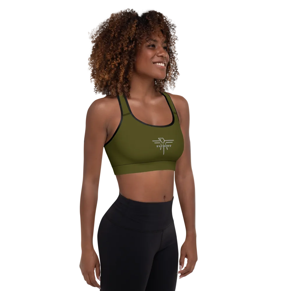 Athletic Sports Bra Army