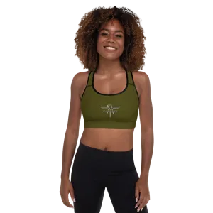 Athletic Sports Bra Army