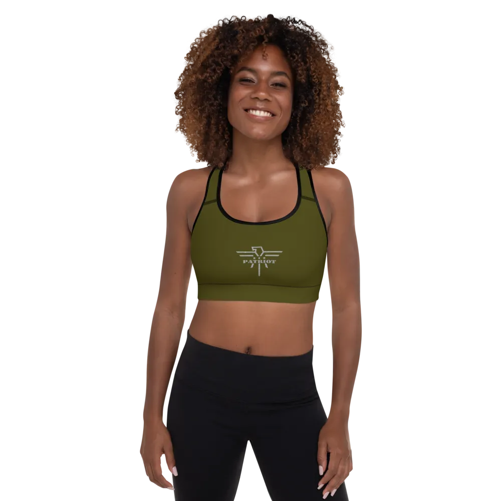 Athletic Sports Bra Army