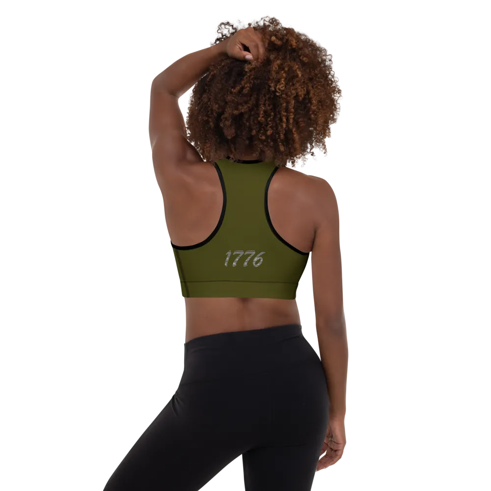 Athletic Sports Bra Army