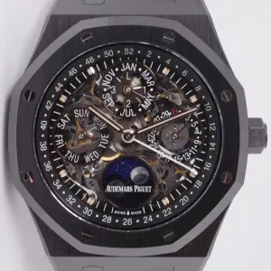 AUDEMARS PIGUET NEW ROYAL OAK CERAMIC SKELETON QUANTIEME PERPETUAL 26585CE BOX & PAPERS
