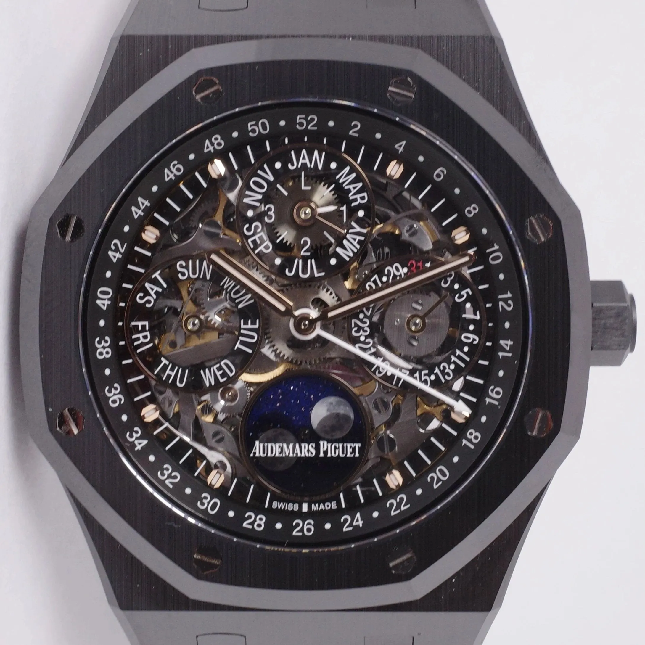 AUDEMARS PIGUET NEW ROYAL OAK CERAMIC SKELETON QUANTIEME PERPETUAL 26585CE BOX & PAPERS