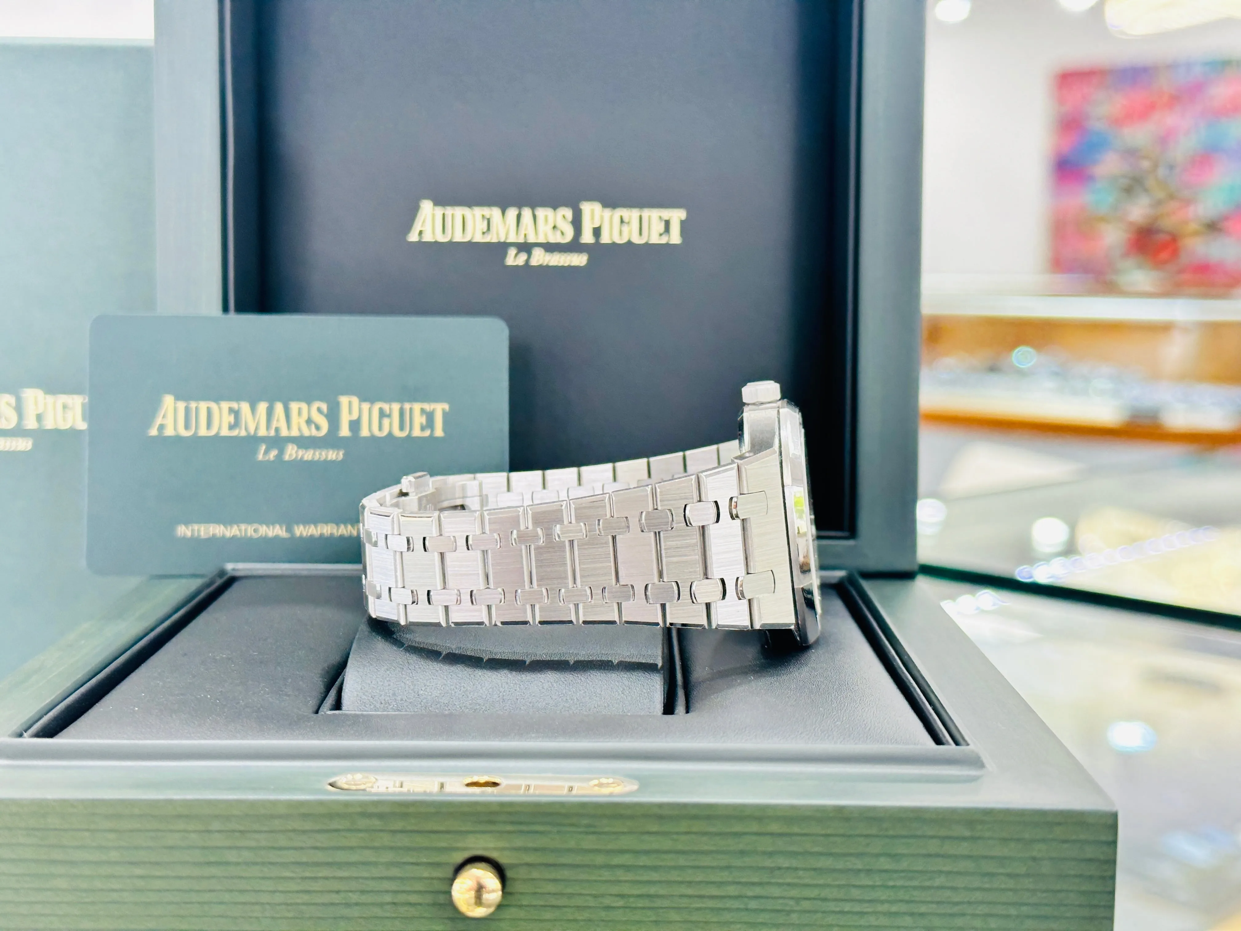 Audemars Piguet Royal Oak Double Balance Wheel Openwork White Gold Skeleton Factory Baguette Diamond Bezel 15412BC.ZZ.1220BC.01