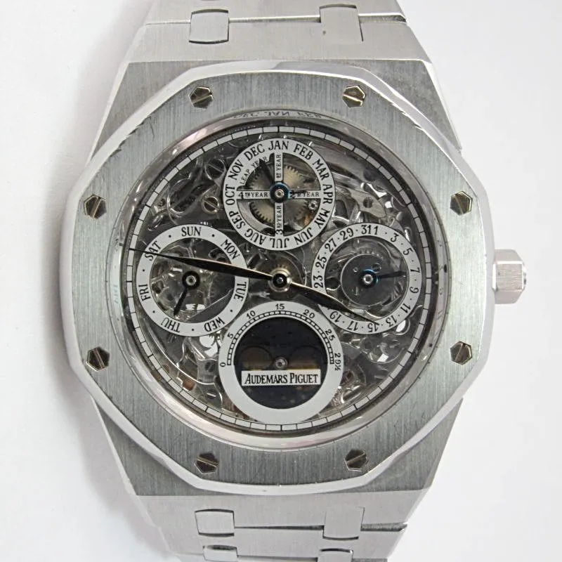 AUDEMARS PIGUET ROYAL OAK SKELETON OPENWORKED PERPETUAL CALENDAR BOX & PAPERS 25829ST