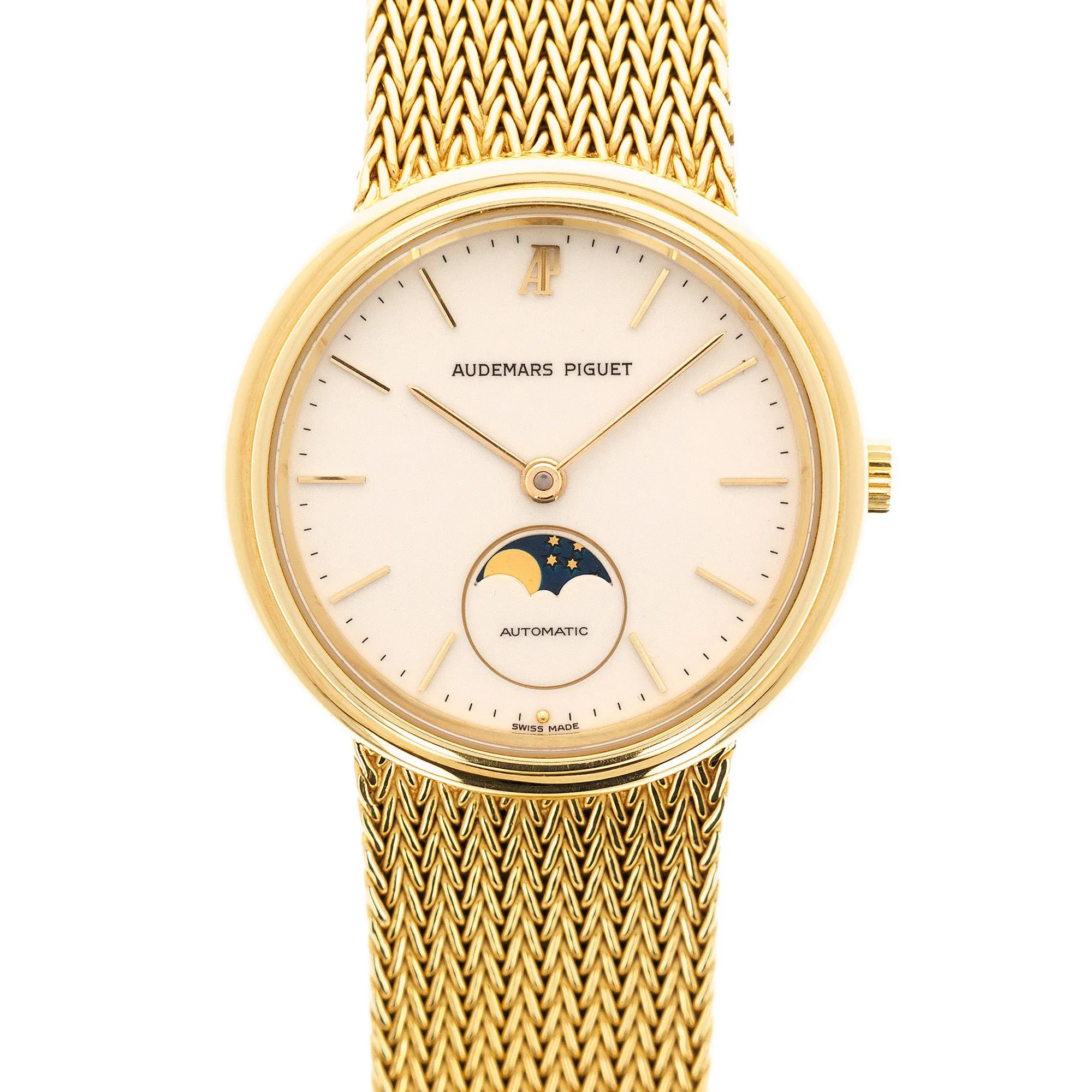 Audemars Piguet Yellow Gold Moonphase Watch on Bracelet