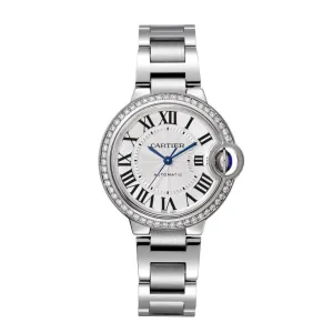 Ballon Bleu de Cartier 33 mm Steel and Diamond Watch