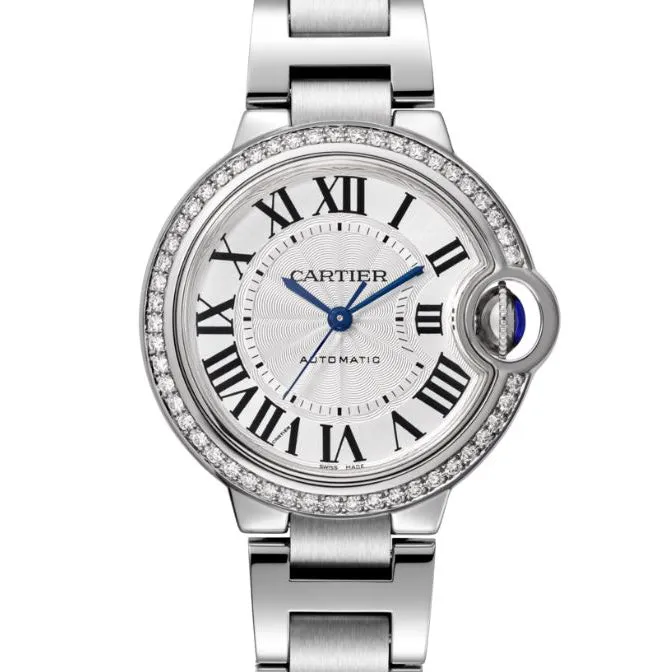Ballon Bleu de Cartier 33 mm Steel and Diamond Watch