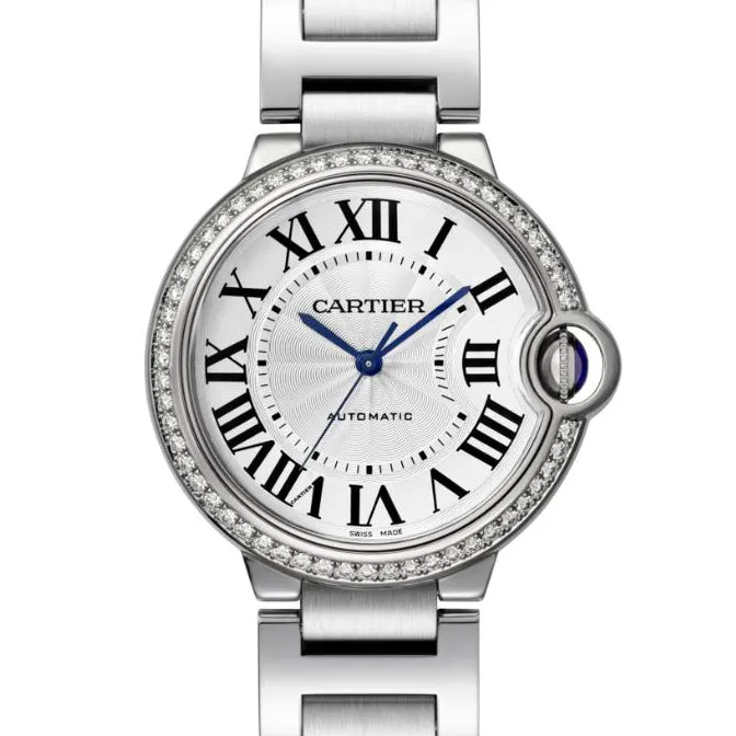 Ballon Bleu de Cartier 36 mm Steel and Diamond Watch