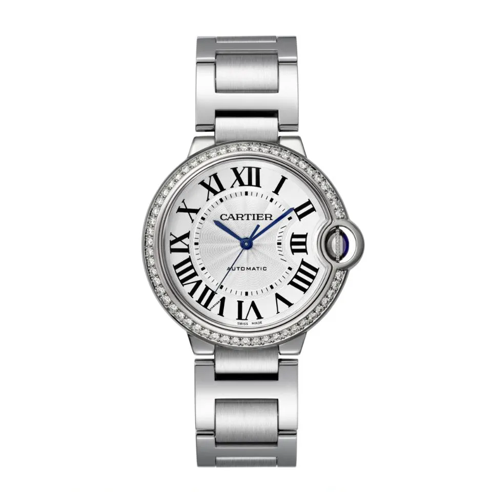 Ballon Bleu de Cartier 36 mm Steel and Diamond Watch