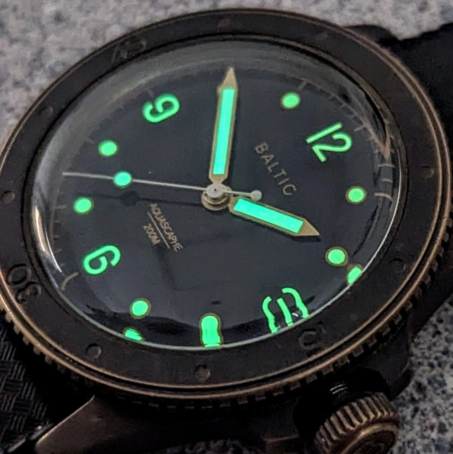 BALTIC Aquascaphe Bronze Brown Diver's Watch 200M Automatic Wristwatch - ALL ORIGINAL, Box & Papers!