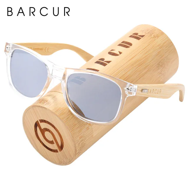 BARCUR Polarized Bamboo Wood Sunglasses, Blue Light Blocking Glasses,  UV400 Protection