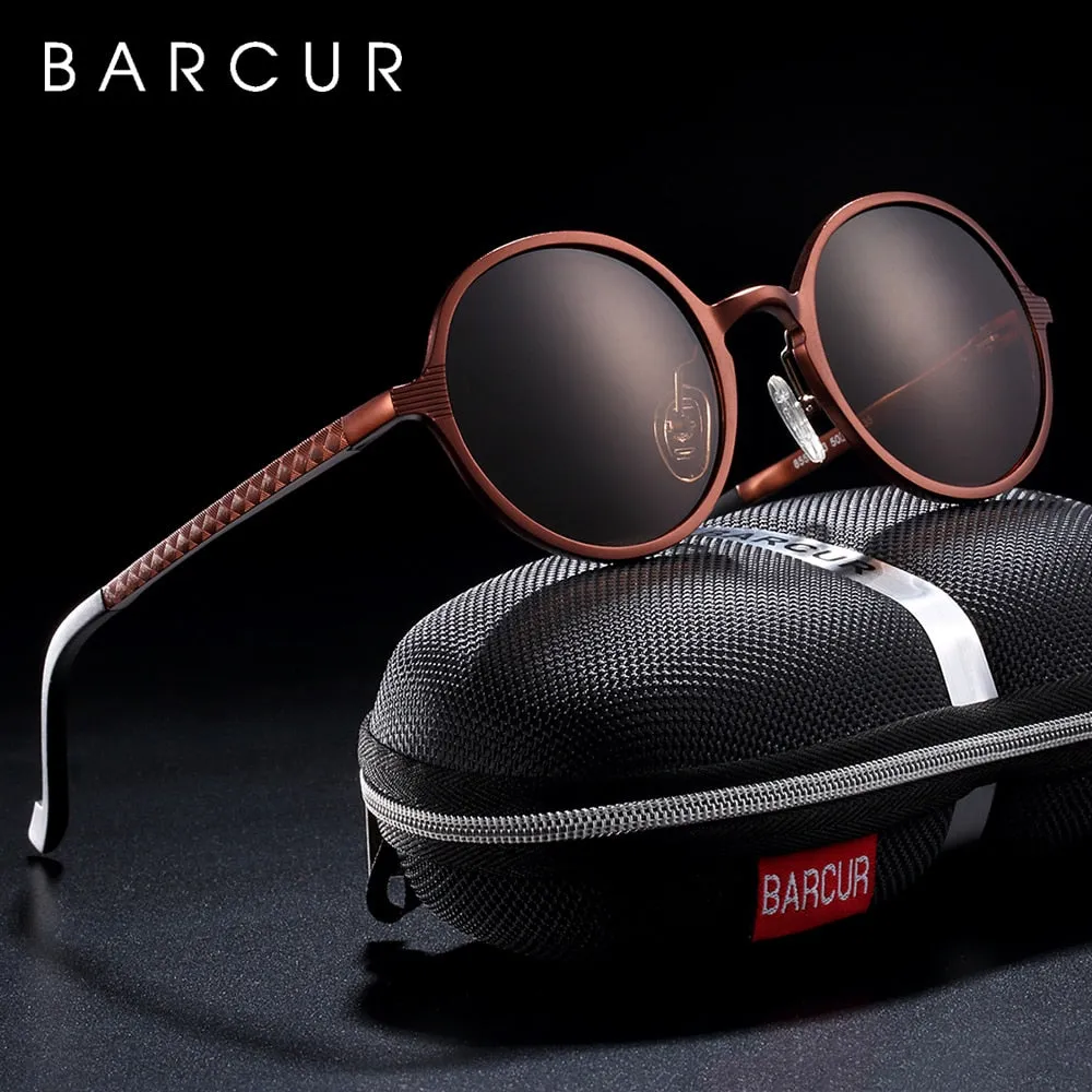 BARCUR Polarized Retro Style Round Sunglasses Unisex