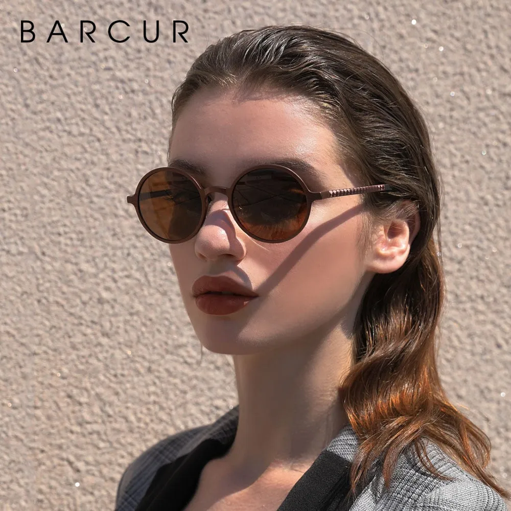 BARCUR Polarized Retro Style Round Sunglasses Unisex