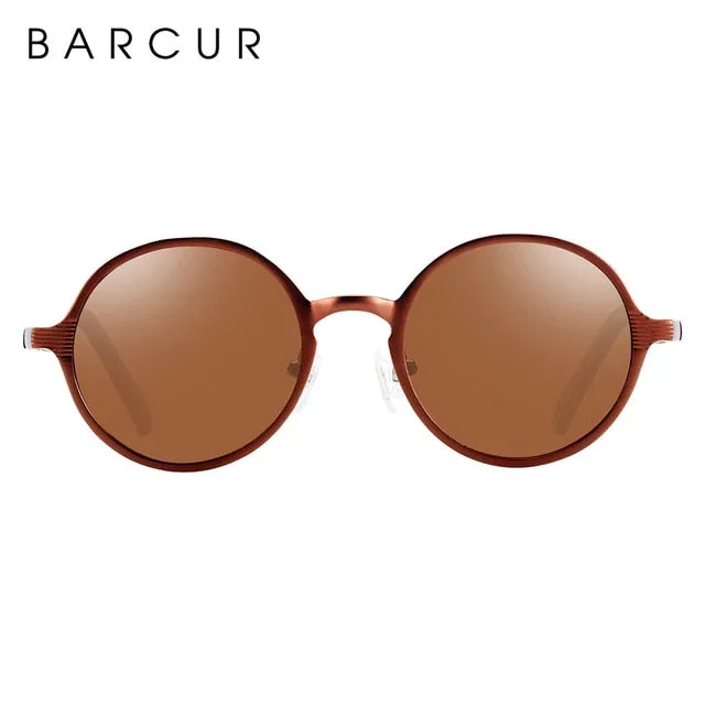 BARCUR Polarized Retro Style Round Sunglasses Unisex