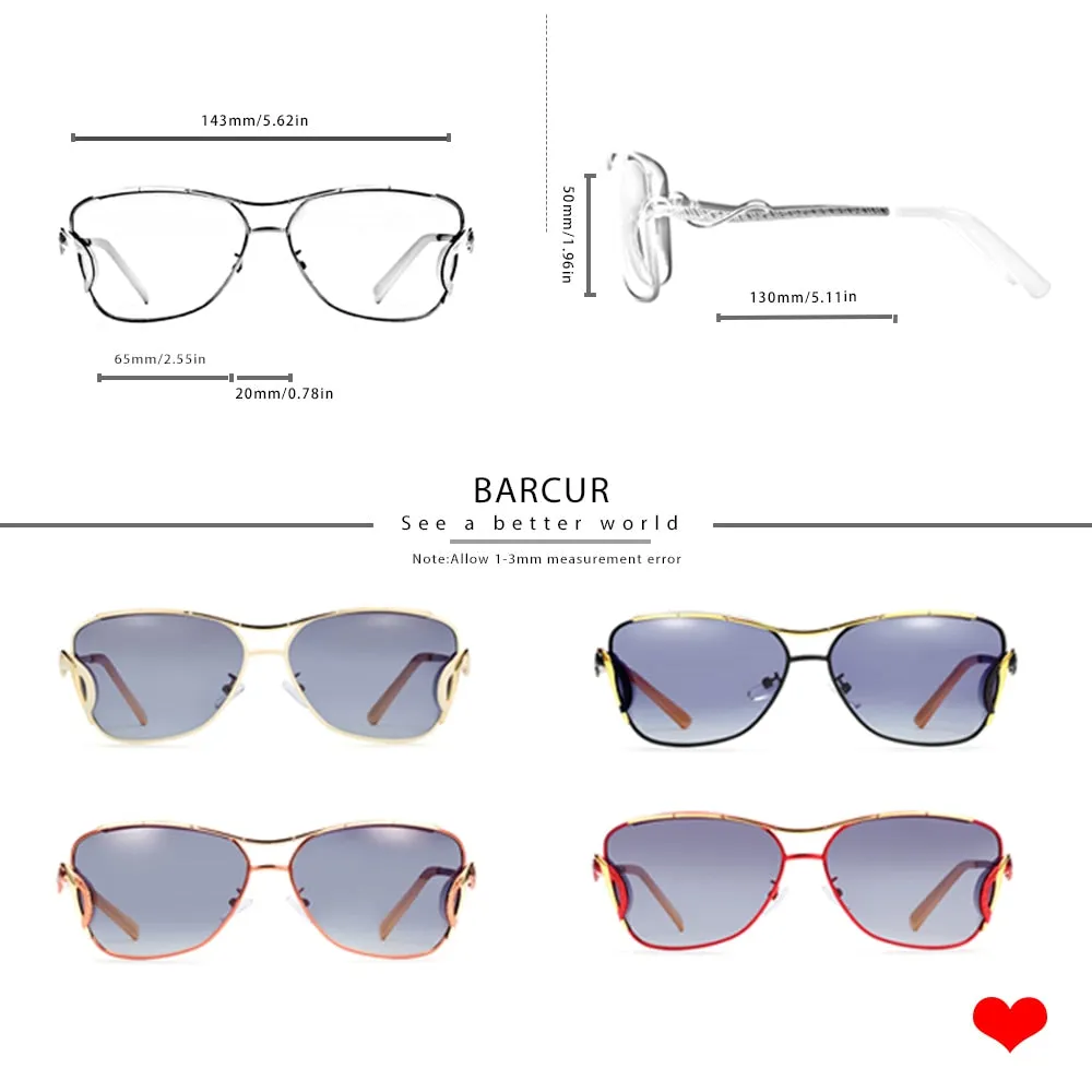 BARCUR Women's Oversized Polarized Sunglasses, UV400 Protection