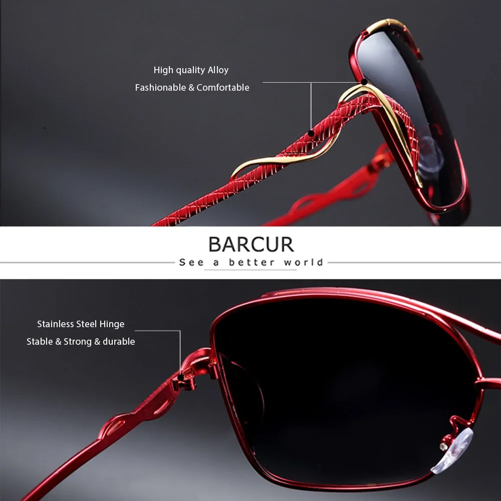 BARCUR Women's Oversized Polarized Sunglasses, UV400 Protection