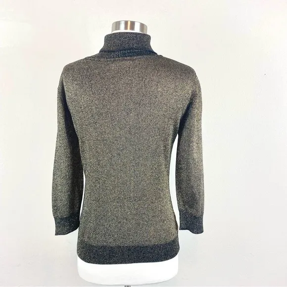 BCBG Maxazria Metallic Patterned Turtleneck Sweater