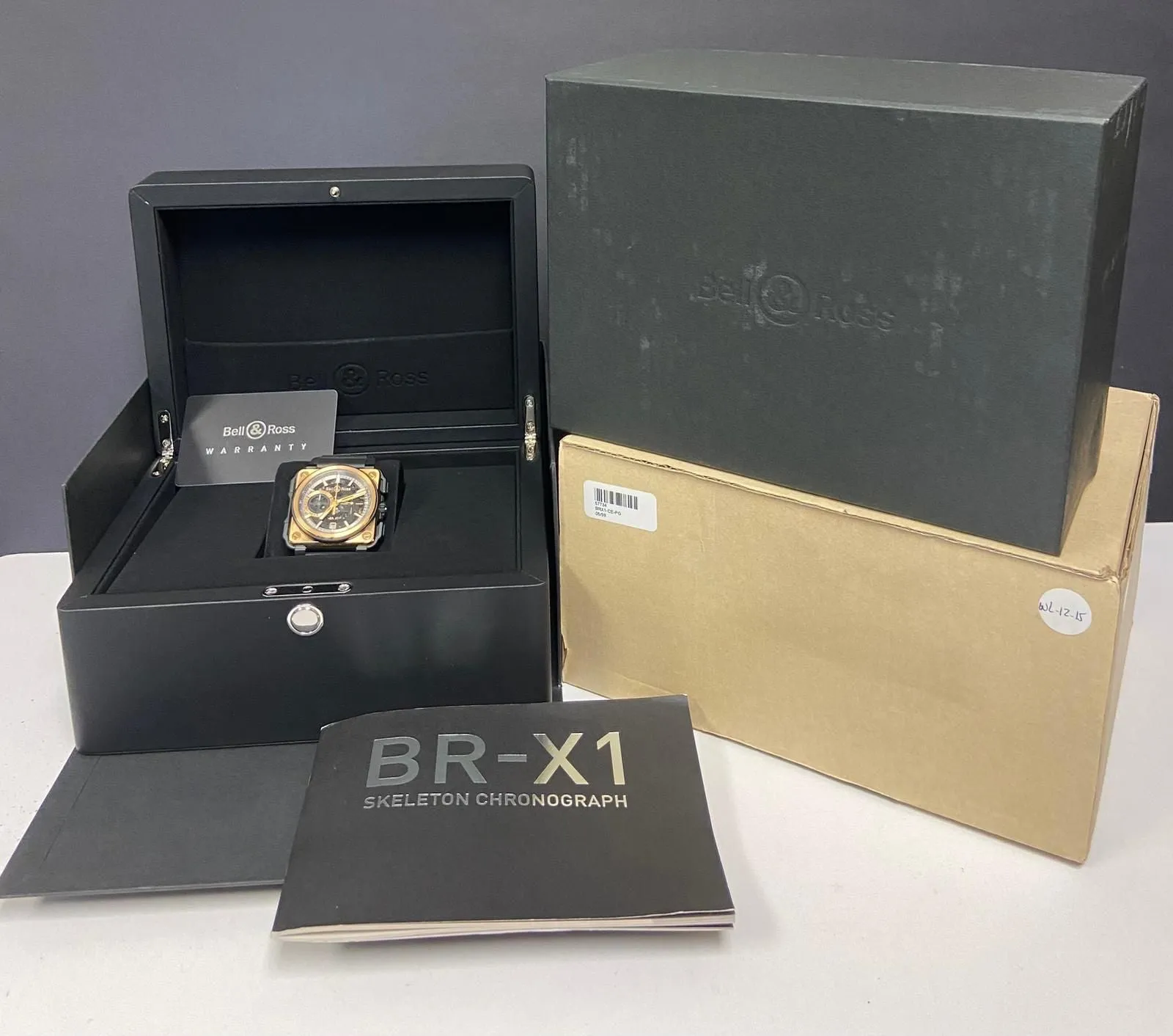 Bell & Ross BR-X1 ROSE GOLD & CERAMIC L.E 99pcs BR X1-PG-CE Skeleton Dial Automatic Men's Watch