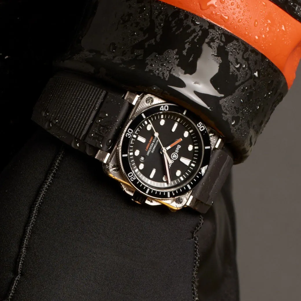 Bell & Ross BR03-92 Auto Black Diver Steel BR0392-D-BL-ST/SRB