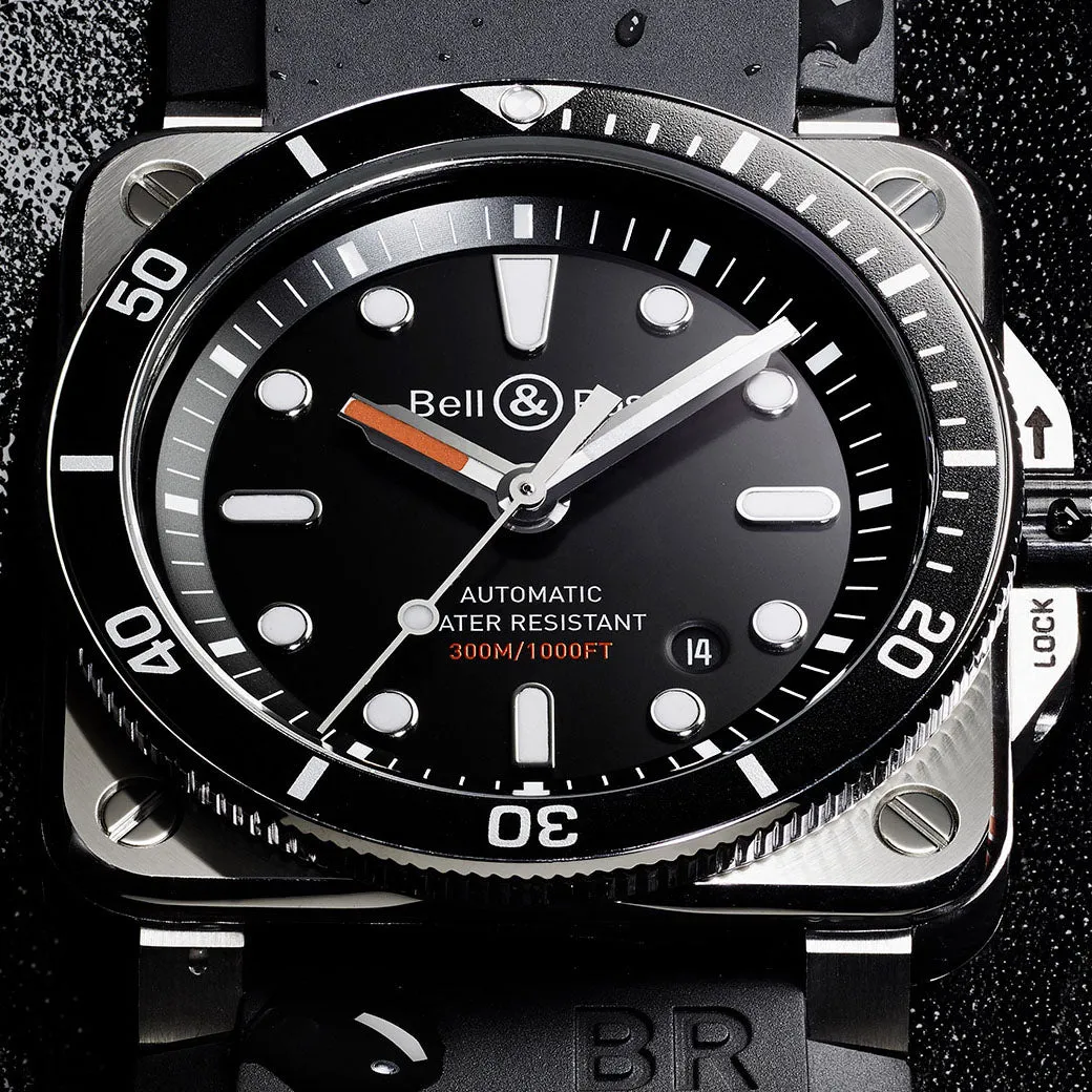 Bell & Ross BR03-92 Auto Black Diver Steel BR0392-D-BL-ST/SRB