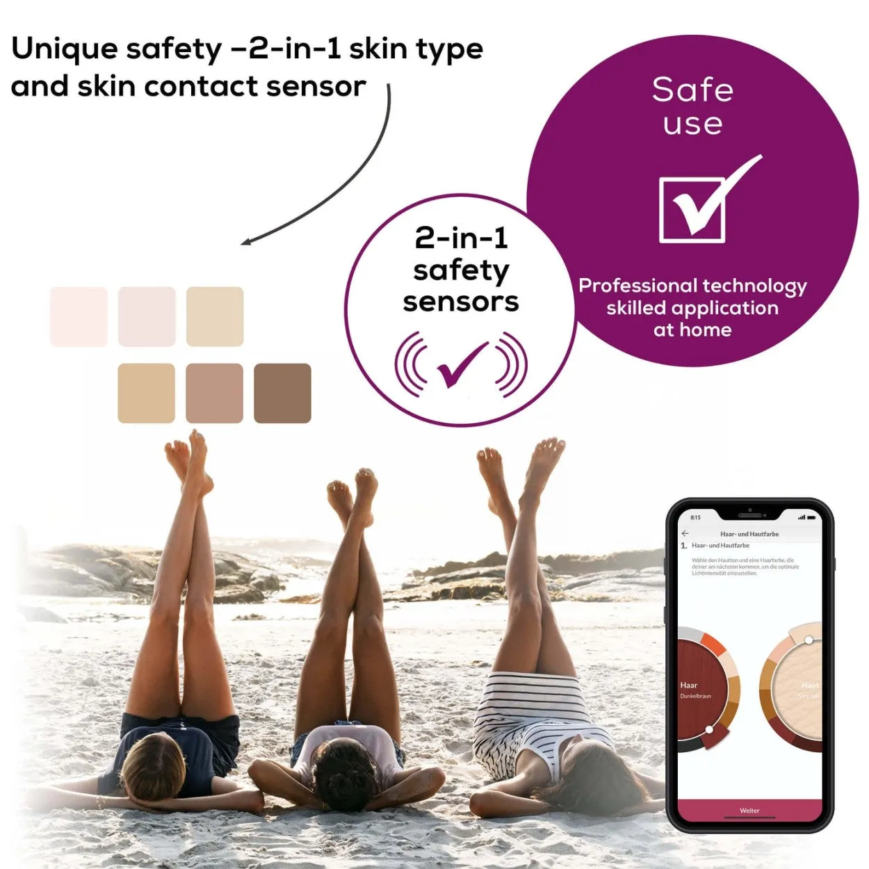 Beurer Germany IPL 5500 Pure Skin Pro: Home-Use IPL Technology Long-Lasting Hair Removal Device for Face & Body with MyIPL App