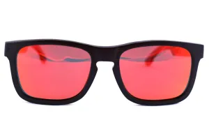 Black Bamboo Sunglasses With Red Lens - Georgia Edition