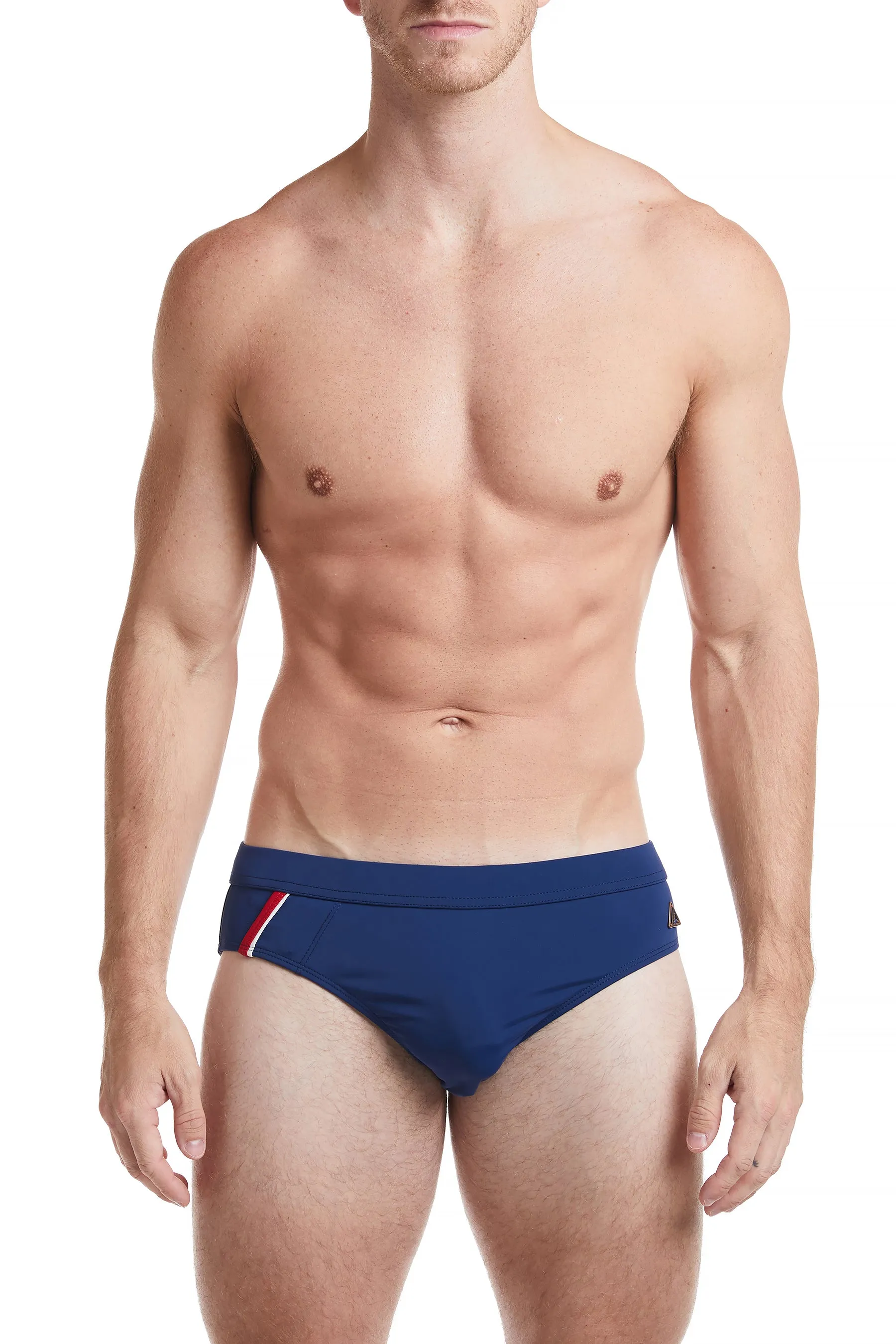 Black - CAMDEN Bikini Swim Brief with Cobalt Trim