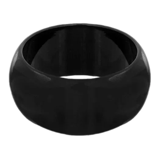 Black Round Shiny Bangle Bracelet
