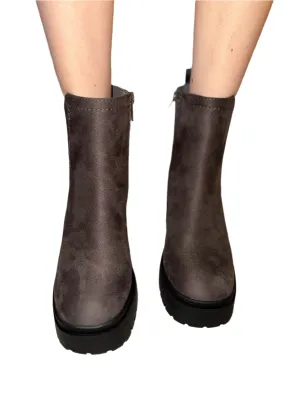BLOCK HEEL ANKLE BOOT WITH SIDE ZIPPER WALRUS-S