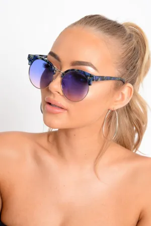Blue Marble Effect Sunglasses - Maddox