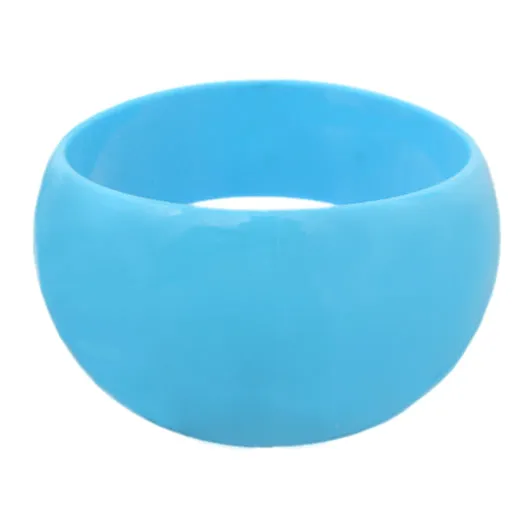 Blue Round Curvy Bangle Bracelet