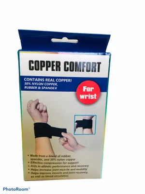 Brand new in package! Copper Comfort Effective Wrist compression for Wrist Support! Contains Real Copper! One Size Fits Most!