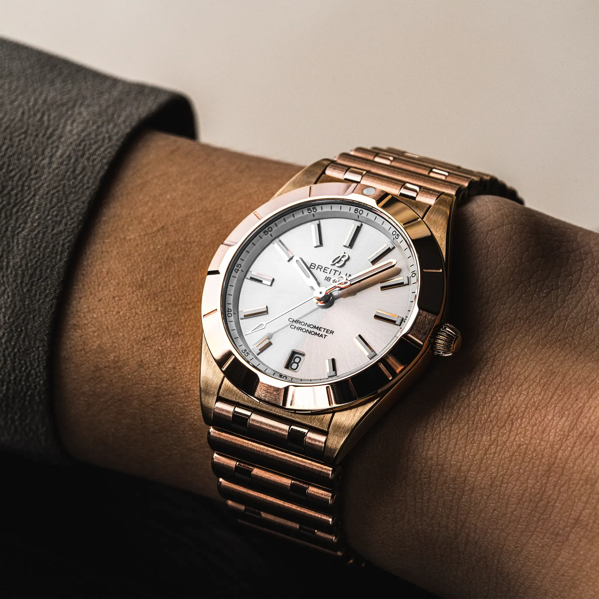 Breitling Chronomat Automatic 36 Watch with White Dial