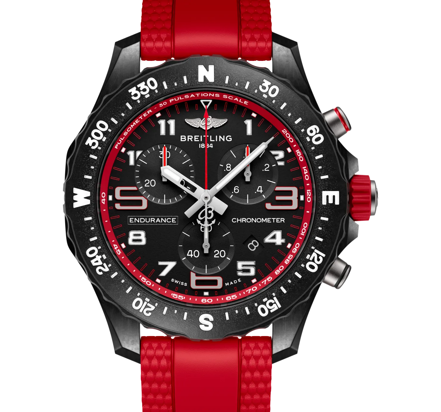 Breitling Endurance Pro 38 Watch with Red Strap