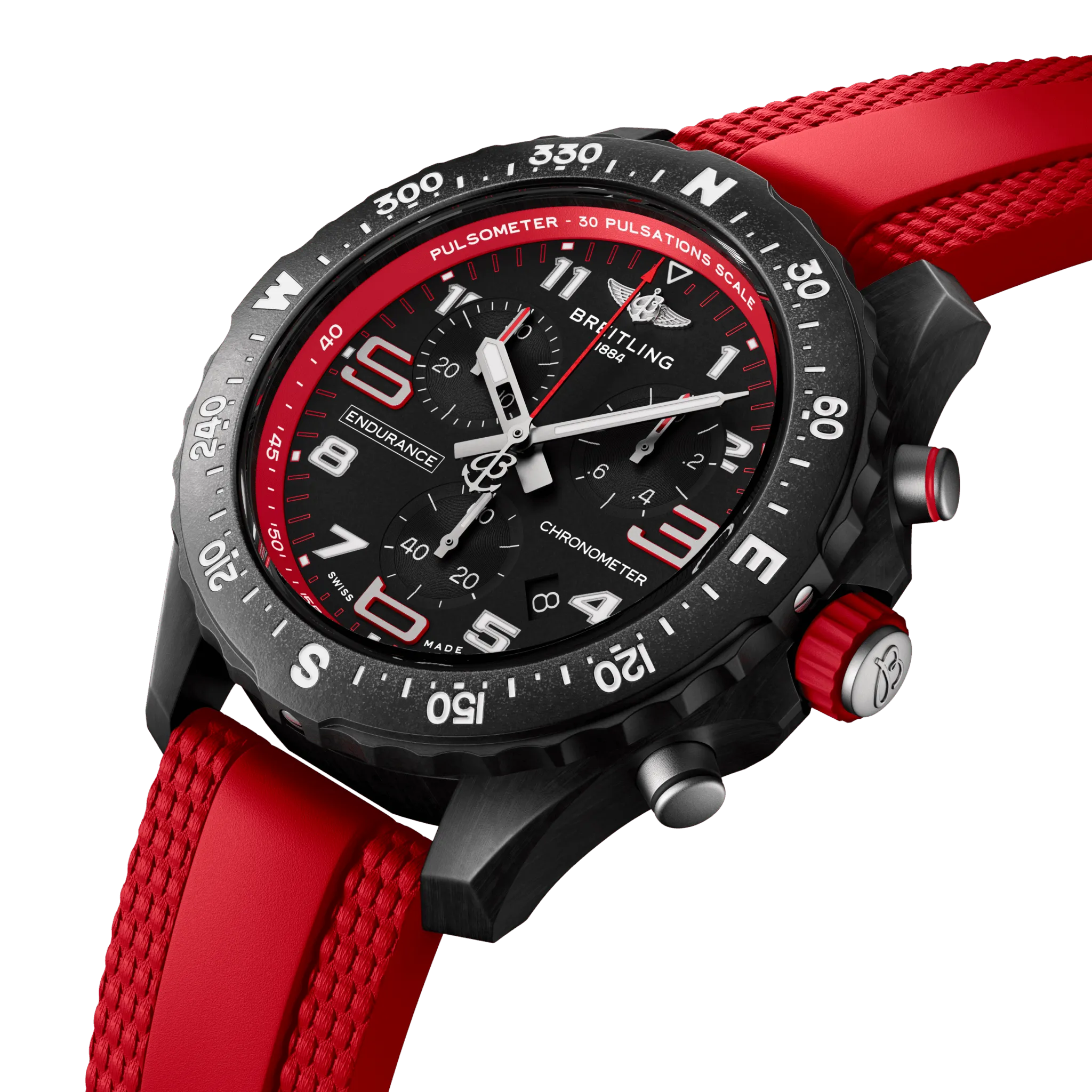 Breitling Endurance Pro 38 Watch with Red Strap