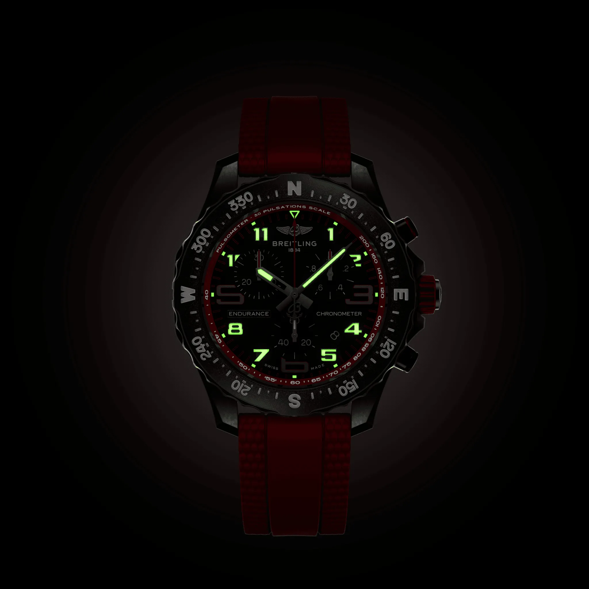 Breitling Endurance Pro 38 Watch with Red Strap