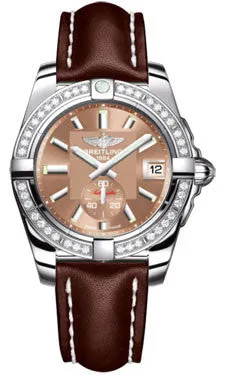 Breitling - Galactic 36 Automantic Stainless Steel - Diamond Bezel - Leather Strap