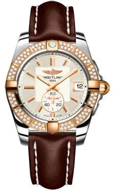 Breitling - Galactic 36 Automantic Steel-Rose Gold - Diamond Bezel - Leather Strap