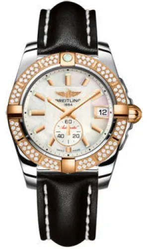 Breitling - Galactic 36 Automantic Steel-Rose Gold - Diamond Bezel - Leather Strap