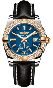 Breitling - Galactic 36 Automantic Steel-Rose Gold - Diamond Bezel - Leather Strap