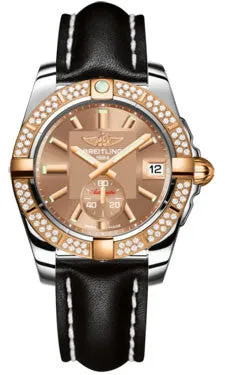 Breitling - Galactic 36 Automantic Steel-Rose Gold - Diamond Bezel - Leather Strap