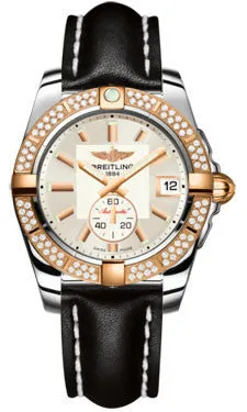 Breitling - Galactic 36 Automantic Steel-Rose Gold - Diamond Bezel - Leather Strap