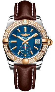 Breitling - Galactic 36 Automantic Steel-Rose Gold - Diamond Bezel - Leather Strap