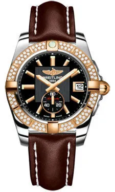 Breitling - Galactic 36 Automantic Steel-Rose Gold - Diamond Bezel - Leather Strap
