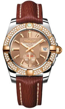 Breitling - Galactic 36 Automantic Steel-Rose Gold - Diamond Bezel - Sahara Strap