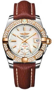 Breitling - Galactic 36 Automantic Steel-Rose Gold - Diamond Bezel - Sahara Strap