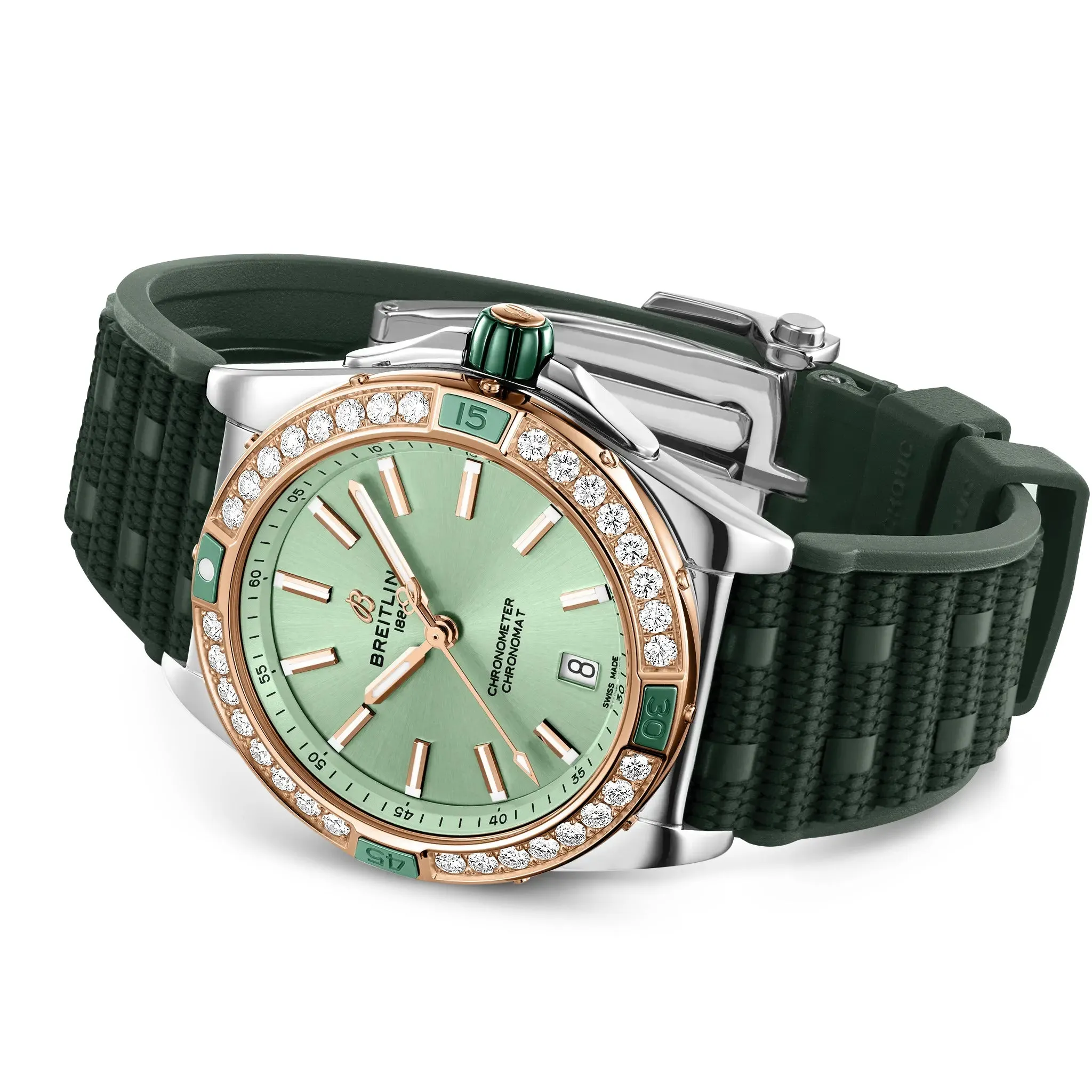 Breitling Super Chronomat Automatic 38 Watch with Diamonds