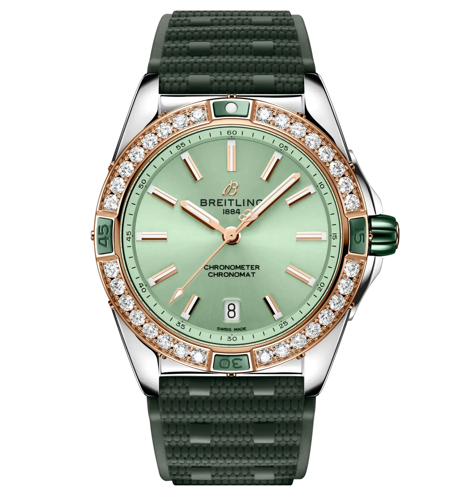 Breitling Super Chronomat Automatic 38 Watch with Diamonds