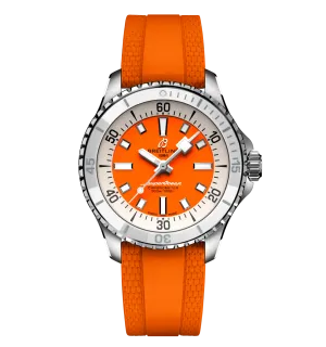 Breitling Superocean Orange on Rubber Watch, 36mm